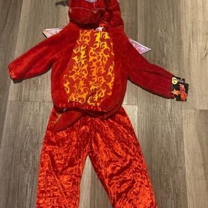Vintage New! petables kids Fiery Red Dragon Halloween Costume size 2T